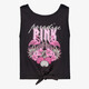 Name it meisjes singlet met knoop en opdruk zwart