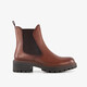 Leren dames Chelsea boots bruin
