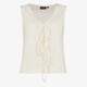 Dames top met strikjes ecru
