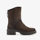 Suède dames boots donkerbruin