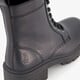 Leren dames veterboots zwart