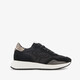Suede dames sneakers met zebraprint details zwart