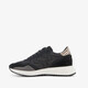 Suede dames sneakers met zebraprint details zwart