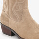 Suède dames cowboylaarzen beige