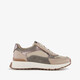 Dames sneakers met panterprint details taupe