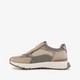 Dames sneakers met panterprint details taupe