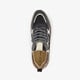 Leren dames sneakers zwart goud