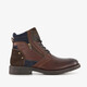 Leren veterboots bruin blauw