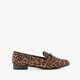 Dames loafers met gesp en panterprint bruin