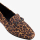Dames loafers met gesp en panterprint bruin