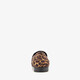 Dames loafers met gesp en panterprint bruin