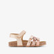 Leren meisjes bio sandalen met glitters goud
