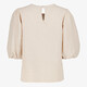 Dames top met pofmouwen beige