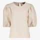 TwoDay dames top met pofmouwen beige