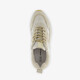 Suede dames sneakers beige metallic