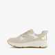 Suede dames sneakers beige metallic