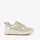 Suede dames sneakers beige metallic