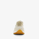 Suede dames sneakers beige metallic