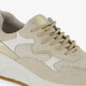 Suede dames sneakers beige metallic