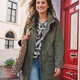 Dames parka jas donkergroen