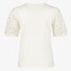 T-shirt met broderie mouwen wit