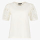 T-shirt met broderie mouwen wit