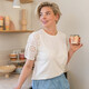 T-shirt met broderie mouwen wit