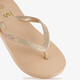 Meisjes teenslippers met glitters geel goud