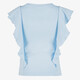 Meisjes rib top met ruches lichtblauw