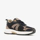 Meisjes sneakers met panterprint details zwart bruin