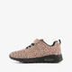 Meisjes sneakers met airzool en panterprint bruin