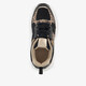 Meisjes sneakers met panterprint details zwart bruin