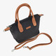 Dames schoudertas zwart cognac