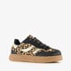 Meisjes sneakers met panterprint bruin zwart