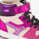 Hoge meisjes sneakers roze met glitters