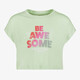 Cropped meisjes sport T-shirt met opdruk groen