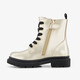 Leren meisjes veterboots goud zwart