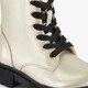 Leren meisjes veterboots goud zwart