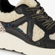 Meisjes dad sneakers met teddy inzet beige zwart