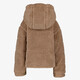 Meisjes teddy jas met capuchon lichtbruin