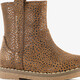 Suède meisjes boots met stippen bruin