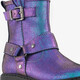 Leren meisjes biker boots met glitters paars