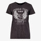 TwoDay dames T-shirt acid wash zwart met witte opdruk