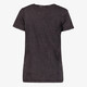 Dames T-shirt acid wash zwart met opdruk