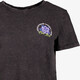 Dames T-shirt acid wash met backprint zwart