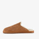 Heren pantoffels met teddy voering cognac