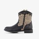 Meisjes cowboylaarsjes met luipaardprint zwart
