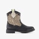 Meisjes cowboylaarsjes met luipaardprint zwart