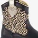Meisjes cowboylaarsjes met luipaardprint zwart