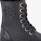 Leren meisjes veterboots zwart